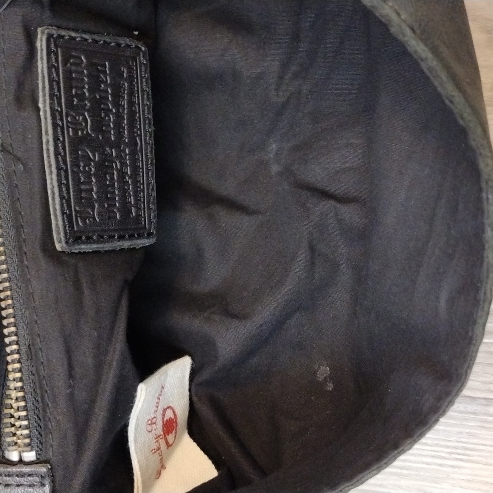 Lucky Brand Stash Black Lambskin Leather Fold Over Hobo Bag VTG Y2K Messenger - Picture 4 of 11